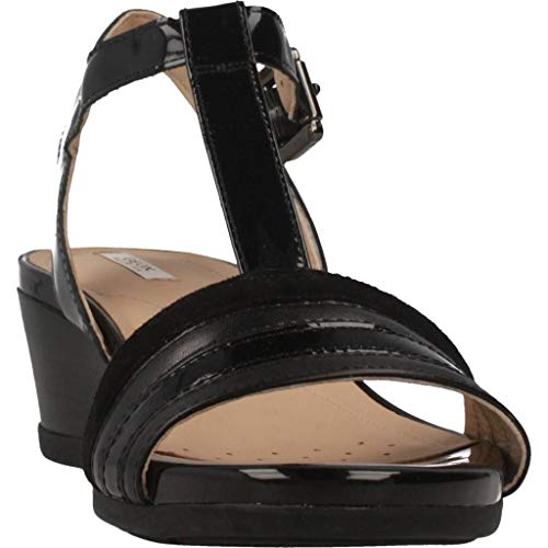 Geox D MARYKARMEN C, Sandalias con Punta Abierta Mujer, Black (Black C9999), 38 EU