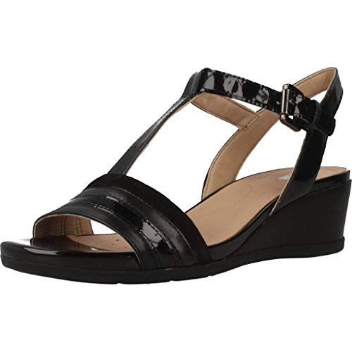 Geox D MARYKARMEN C, Sandalias con Punta Abierta Mujer, Black (Black C9999), 38 EU