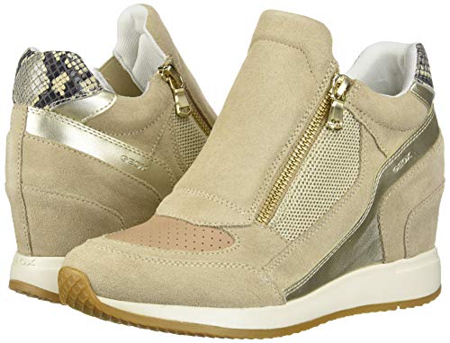 Geox D Nydame A, Sneaker Mujer, Beige (Lt Taupe/Lt Gold Ch62l), 40 EU