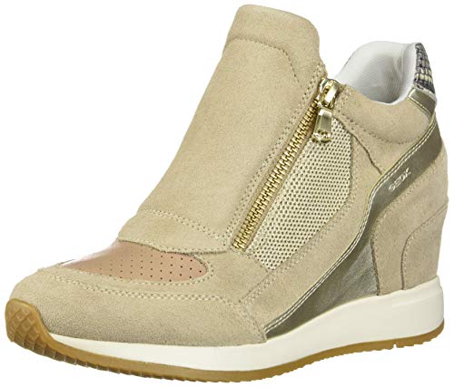 Geox D Nydame A, Sneaker Mujer, Beige (Lt Taupe/Lt Gold Ch62l), 40 EU