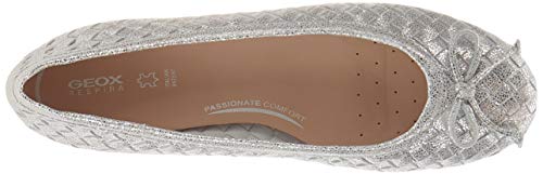 Geox D Palmaria A, Ballet Flat Mujer, Plata, 37.5 EU
