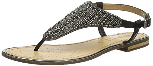 Geox D Sandal Hiver A, Sandalias con Punta Abierta Mujer, Negro (Black C9999), 41 EU