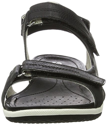 Geox D Sandal Vega A, Sandalias con Punta Abierta Mujer, Negro (Black), 39 EU