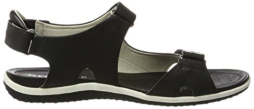 Geox D Sandal Vega A, Sandalias con Punta Abierta Mujer, Negro (Black), 39 EU