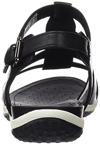 Geox D Sandal Vega A, Sandalias con Punta Abierta Mujer, Negro (Black), 39 EU