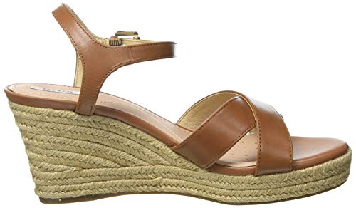 Geox D Soleil A, Sandalias de cuña Mujer, coñac, 36.5 EU