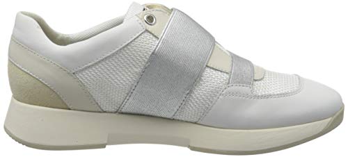 Geox D SUZZIE D, Zapatillas sin Cordones Mujer, Blanco (White/Lt Gold C1327), 38 EU