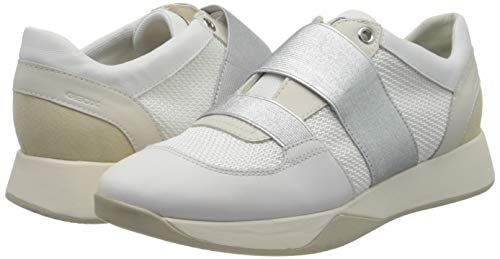 Geox D SUZZIE D, Zapatillas sin Cordones Mujer, Blanco (White/Lt Gold C1327), 38 EU