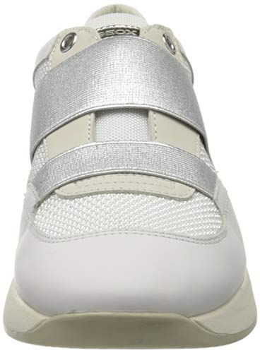 Geox D SUZZIE D, Zapatillas sin Cordones Mujer, Blanco (White/Lt Gold C1327), 38 EU