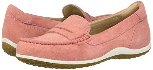 Geox D Vega Moc A, Mocasines Mujer, Rojo (Coral C7008), 39 EU