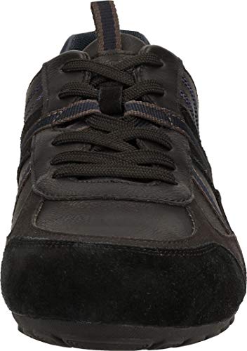 Geox Hombre Zapatos con Cordones RAVEX,Deportivos,Calzado,con Cordones,para Exterior,Derby cordón,Deportivo,Removable Insole,Schwarz,42 EU/8 UK