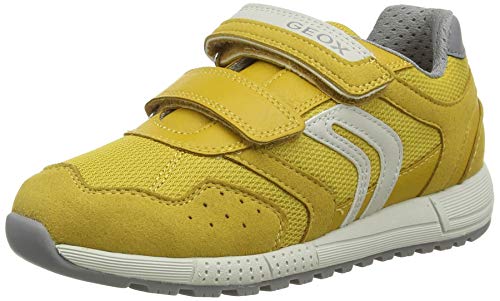 Geox J Alben Boy C, Zapatillas Niños, Amarillo (Dk Yellow/Grey C0897), 32 EU