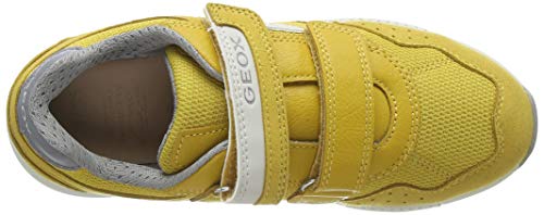 Geox J Alben Boy C, Zapatillas Niños, Amarillo (Dk Yellow/Grey C0897), 33 EU