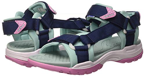 Geox J Borealis Girl A, Sandalias con Punta Abierta Mujer, Azul (Navy/Aqua Cf44a), 36 EU