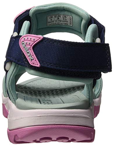 Geox J Borealis Girl A, Sandalias con Punta Abierta Niños, Azul (Navy/Aqua Cf44a), 24 EU