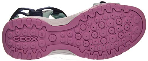 Geox J Borealis Girl A, Sandalias con Punta Abierta Niños, Azul (Navy/Aqua Cf44a), 24 EU