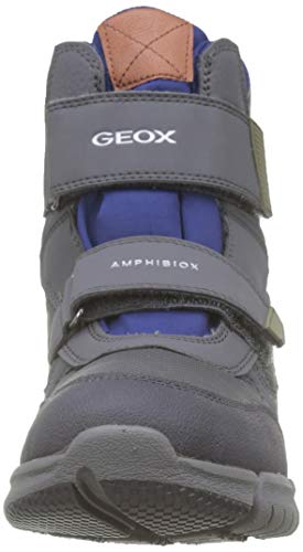 Geox J FLEXYPER Boy B ABX, Botas de Nieve Hombre, Gris (Dk Grey/Blue C0068), 39 EU