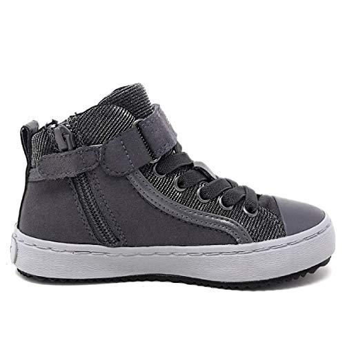 Geox J Kalispera Girl I, Zapatillas Niñas, Gris (Dk Grey C9002), 24 EU