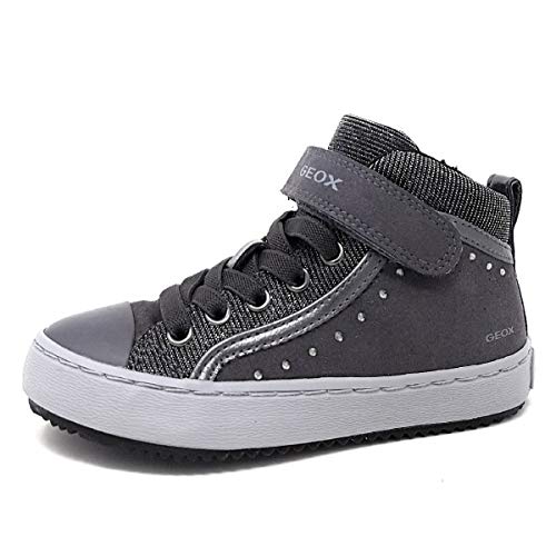 Geox J Kalispera Girl I, Zapatillas Niñas, Gris (Dk Grey C9002), 24 EU
