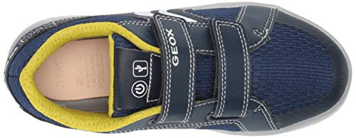 Geox J KOMMODOR Boy A, Zapatillas Niños, Blue (Navy/Lime C0749), 35 EU