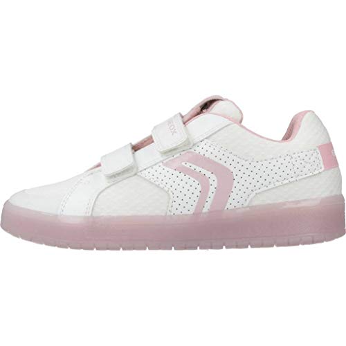 Geox J KOMMODOR Girl C, Zapatillas Niños, Blanco (White/Pink C0406), 32 EU