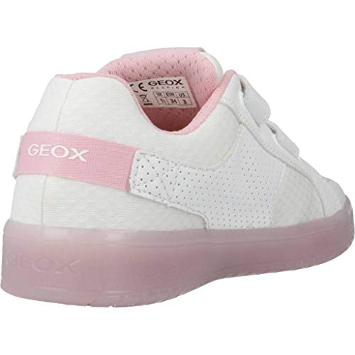 Geox J KOMMODOR Girl C, Zapatillas Niños, Blanco (White/Pink C0406), 32 EU