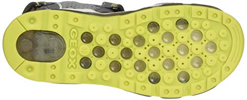 Geox J Sandal Android Boy, Sandalias con Punta Abierta, Gris (Grey/Lime C0666), 26 EU