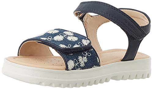 Geox J Sandal Coralie Gir, Sandalias con Punta Abierta Niños, Azul (Navy C4002), 32 EU