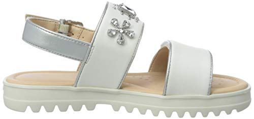 Geox J Sandal Coralie Gir, Sandalias de Gladiador Niñas, Blanco (White C1000), 33 EU