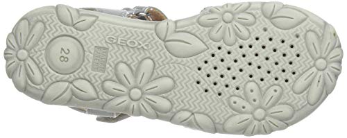 Geox J Sandal Haiti Girl A, Sandalias con Punta Abierta Niñas, Plateado (Silver C1007), 32 EU