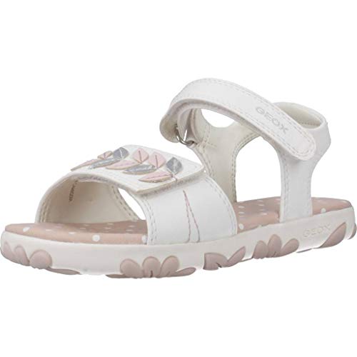 Geox J Sandal Haiti Girl, Sandalias con Punta Abierta Niños, Blanco (White C1000), 33 EU