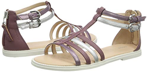 Geox J Sandal Karly Girl, Sandalias de Gladiador Mujer, Rosa (Rose Smoke C8025), 37 EU