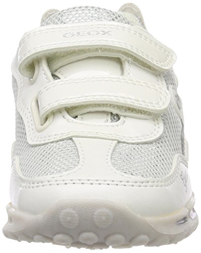 Geox J Shuttle Girl C, Zapatillas Niñas, Plateado (White/Silver), 30 EU