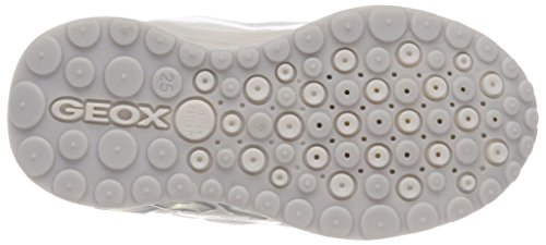 Geox J Shuttle Girl C, Zapatillas Niñas, Plateado (White/Silver), 30 EU