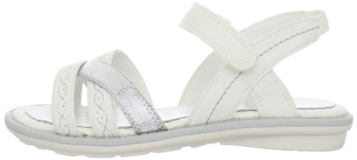 Geox J S.Milk F, Sandalias Deportivas Niñas, White/Silver, 33 EU / 1 UK