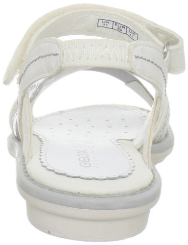 Geox J S.Milk F, Sandalias Deportivas Niñas, White/Silver, 33 EU / 1 UK