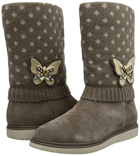 Geox J THYMAR Girl C, Botas Altas Niñas, Beige (Smoke Grey C9006), 35 EU