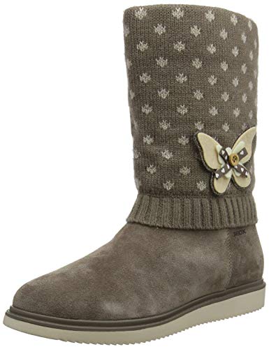 Geox J THYMAR Girl C, Botas Altas Niñas, Beige (Smoke Grey C9006), 35 EU