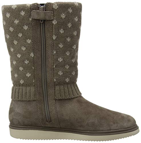 Geox J THYMAR Girl C, Botas Altas Niñas, Beige (Smoke Grey C9006), 35 EU
