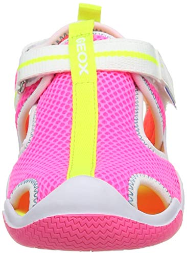 Geox J Wader Girl A, Fisherman Sandal, Fluo Fucsia White, 38 EU