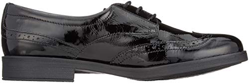 Geox JR Agata D, Zapatos de Cordones Brogue Mujer, Negro, 36 EU