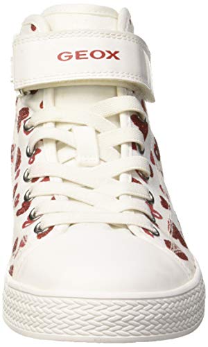 Geox JR CIAK Girl A, Zapatillas Altas Niños, Blanco (White/Red C0050), 31 EU