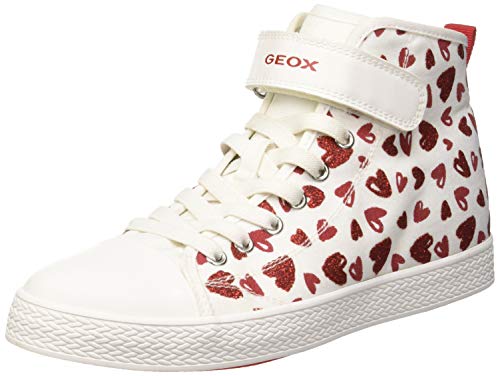 Geox JR CIAK Girl A, Zapatillas Altas Niños, Blanco (White/Red C0050), 31 EU