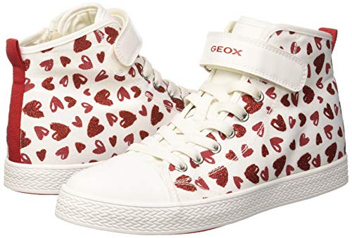 Geox JR CIAK Girl A, Zapatillas Altas Niños, Blanco (White/Red C0050), 31 EU