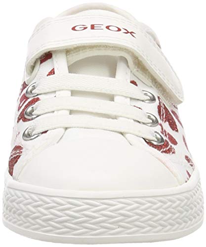 Geox JR CIAK Girl J, Zapatillas Niños, Blanco (White/Red C0050), 31 EU
