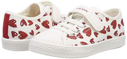 Geox JR CIAK Girl J, Zapatillas Niños, Blanco (White/Red C0050), 31 EU