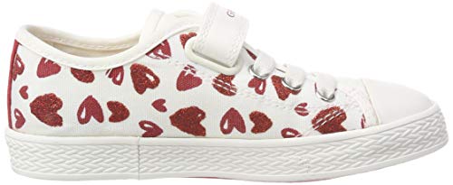 Geox JR CIAK Girl J, Zapatillas Niños, Blanco (White/Red C0050), 31 EU