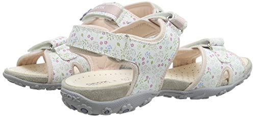 Geox JR Sandal Roxanne C, Sandalias con Punta Abierta Niñas, Blanco (White/Lt Rose C1z8w), 39 EU