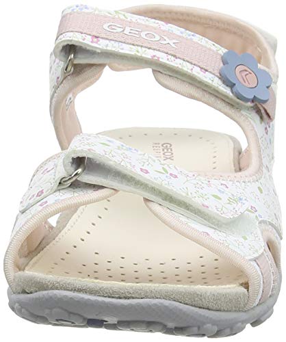 Geox JR Sandal Roxanne C, Sandalias con Punta Abierta Niños, Blanco (White/Lt Rose C1z8w), 32 EU