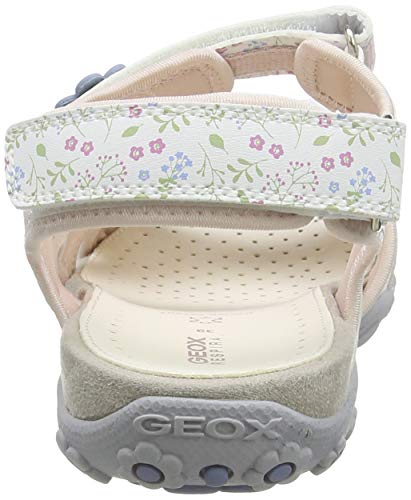 Geox JR Sandal Roxanne C, Sandalias con Punta Abierta Niños, Blanco (White/Lt Rose C1z8w), 32 EU
